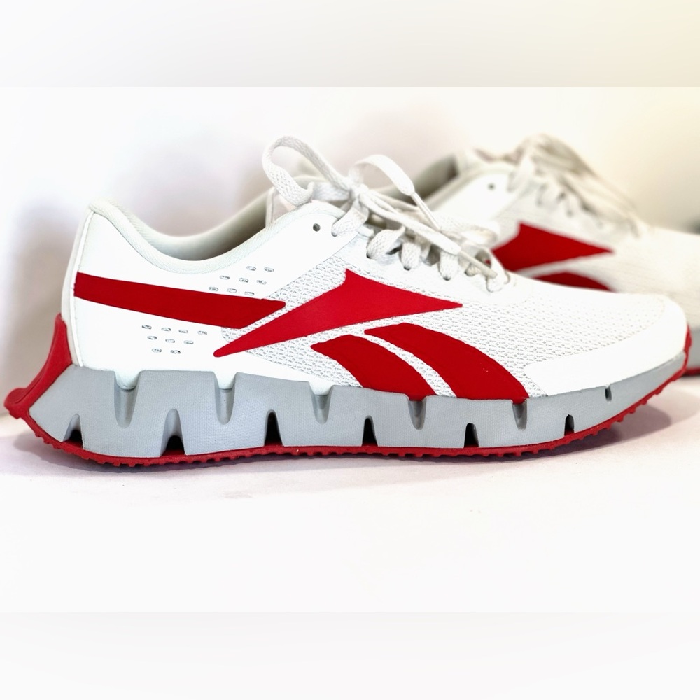 Reebok Men Zig Dynamica 2.0 Sneaker Pure Grey/Vector Red HQ5889 PreOwned Size 8